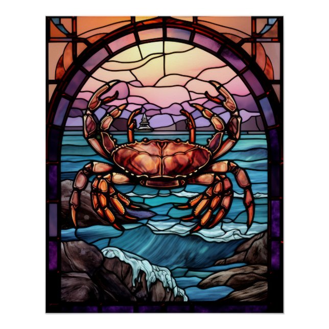 Krabbe am Strand Poster (Vorderseite)