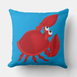 Krabbe aus rotem Cartoon Kissen