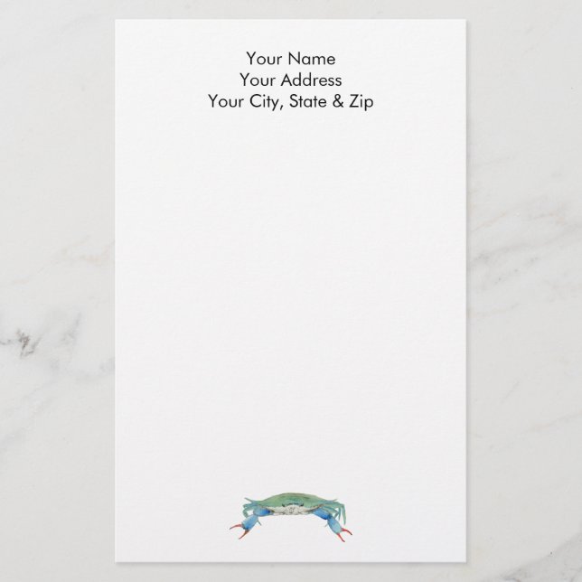 Krabbe Briefpapier (Vorderseite)