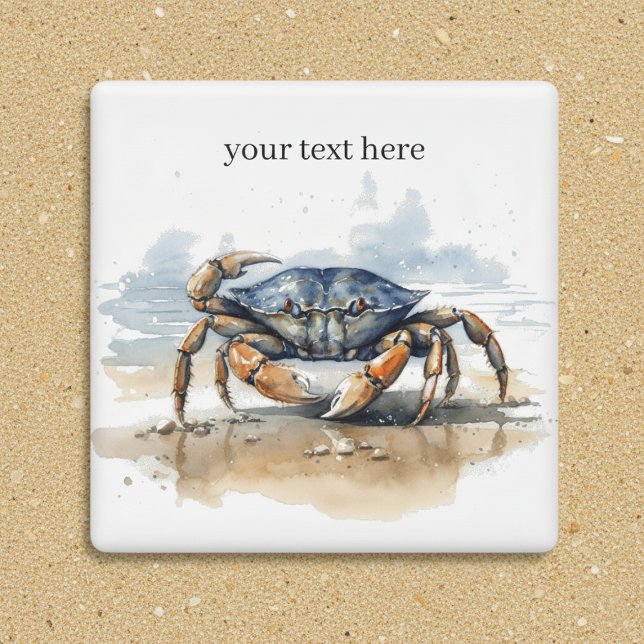 Krabbe, die am Strand läuft, individuell einstellb Magnet (Von Creator hochgeladen)