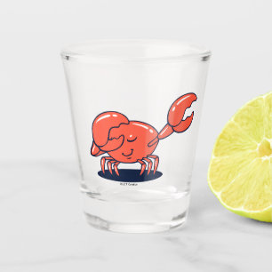 Krabbe, die das Labor betreibt Schnapsglas