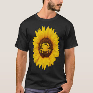 Krabbe für Frauen Decapod-Ozean Sonnenblumen T-Shirt