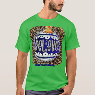 Krabbe-Krankheit Bewusstsein glauben Zierleopard T-Shirt