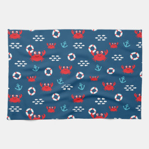 Krabbe mit Lifebuoy Geschirrtuch