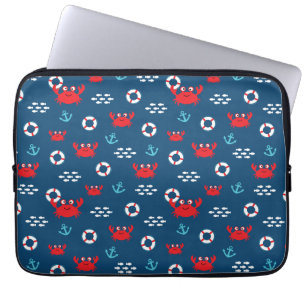 Krabbe mit Lifebuoy Laptopschutzhülle