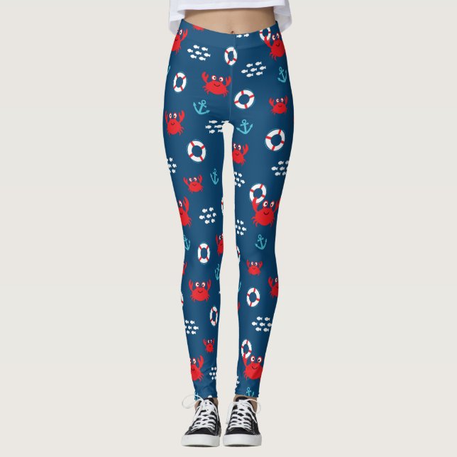 Krabbe mit Lifebuoy Leggings (Vorderseite)