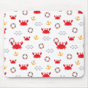 Krabbe mit Lifebuoy Mousepad