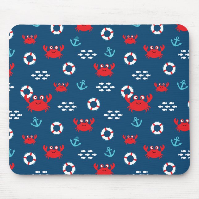 Krabbe mit Lifebuoy Mousepad (Vorne)