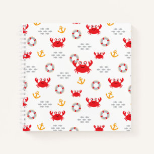 Krabbe mit Lifebuoy Notizbuch