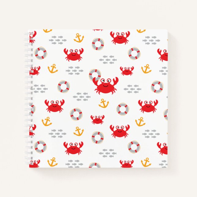 Krabbe mit Lifebuoy Notizbuch (Vorderseite)