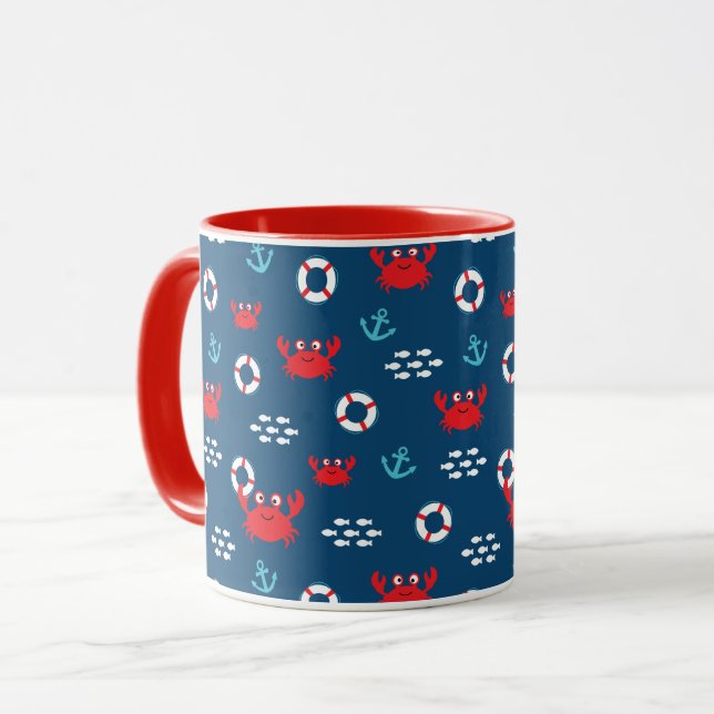 Krabbe mit Lifebuoy Tasse (Vorderseite Links)