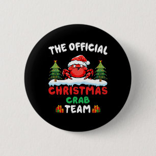 Krabbe mit Weihnachtsmannmütze Xmas-Feiertag Weihn Button