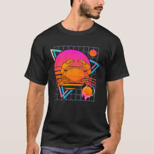 Krabbe Retro 80er Stil Vintage Meeres Tier T-Shirt