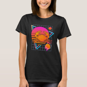 Krabbe Retro 80er Stil Vintage Ozean Tier T-Shirt