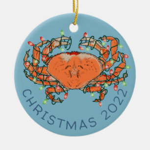 Krabbe Weihnachtsbeleuchtung Krustentier Strand Ke Keramik Ornament