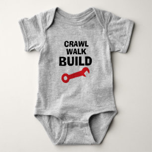 Krabbel Laufen Bauen lustiger Bodysuit für Babyjun Baby Strampler