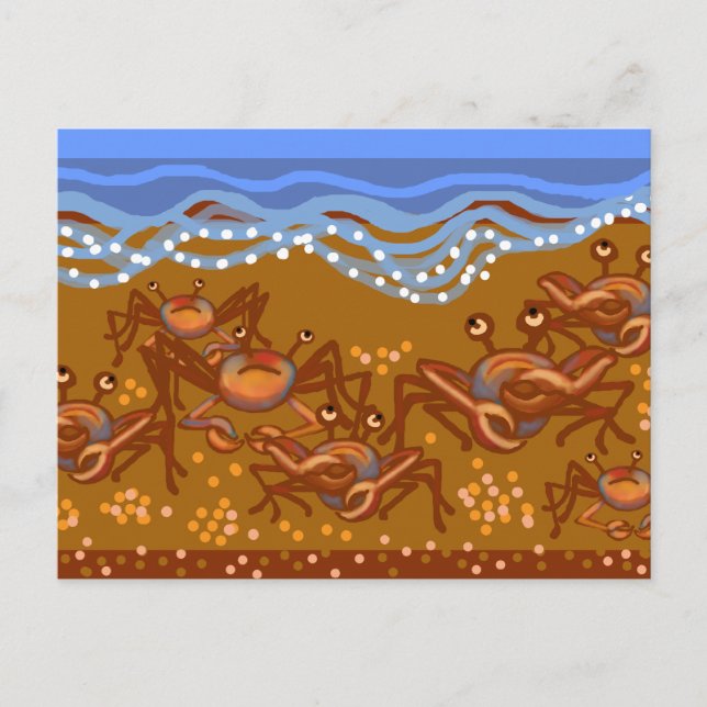 Krabben am Strand Postkarte (Vorderseite)