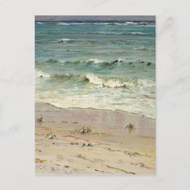 Krabben am Strand von D. Howard Hitchcock Postkarte (Vorderseite)