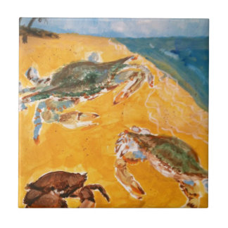 Krabben auf dem Strand Fliese