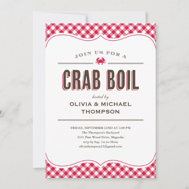 Krabben-Blutgeschwür-Einladungen Einladung (Vorderseite)