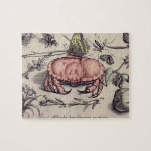 Krabben-Botanik-Insekt-Blumen-Illustration Puzzle