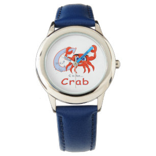 Krabben-Cartoonillustration Armbanduhr