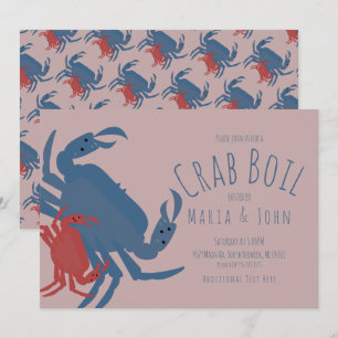 Krabben-Kochparty Geburtstagsessen Crawfish Rosa Einladung