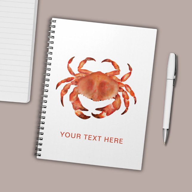 Krabben Küstenküste Notizblock (Personzalized crab motif crustacean notebook/journal.)