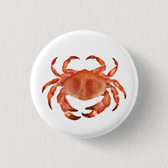 Krabben Meer Küste Nautilus Button (Vorderseite)