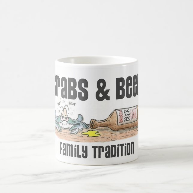 Krabben und Bier-Tasse Tasse (Mittel)