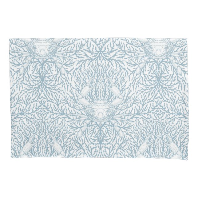 Krabben und Meeresalgen, Sommer an der Küste in we Kissenbezug (Vorderseite-Links)