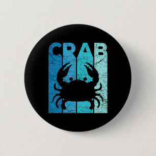 Krabben-Vintage-Meeresfrüchte-Liebhaber Krabbenfis Button