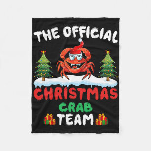 Krabben-Weihnachtsbaum-Santa-Hut-Xmas-Licht-Weihna Fleecedecke