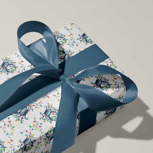 Krabben-Weihnachtslichter am Meer Geschenkpapier (Von Creator hochgeladen)