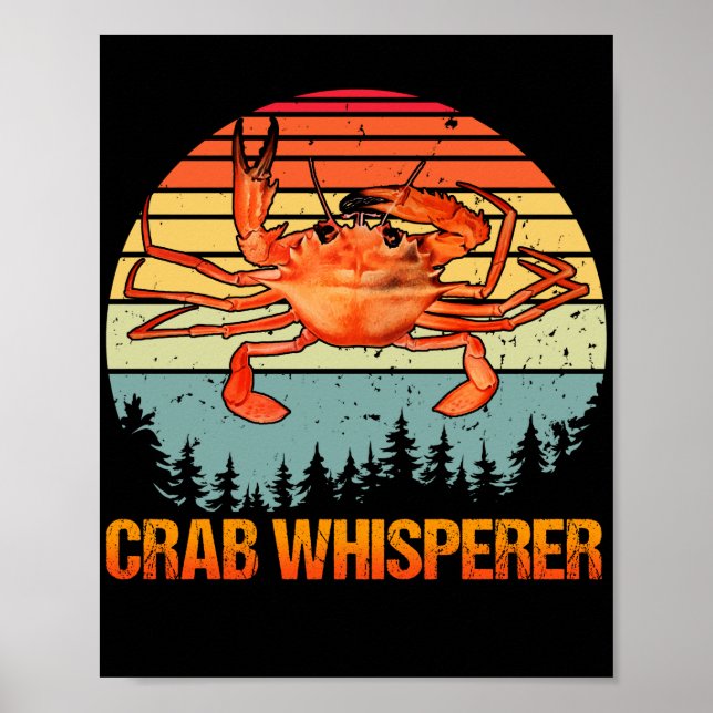 Krabben Whisperer Vintag Crabbing Jagd Fischerei Poster (Vorne)