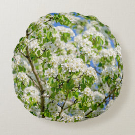 Krabbenapfelblüte Rundes Kissen