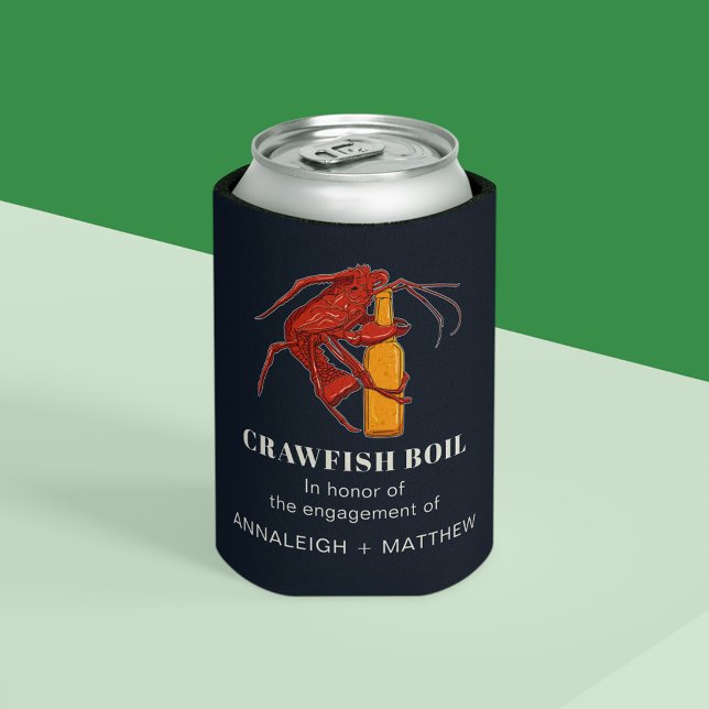 Krabbenfisch-Boot-Partei Dosenkühler (Crawfish Boil Engagement Navy Blue Party Can Cooler)