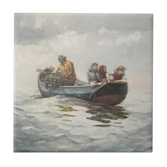 Krabbenfischerei (von Winslow Homer) Fliese (Vorderseite)