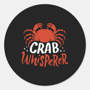 Krabbenflüsterer Vintage Krabbenfischen Runder Aufkleber