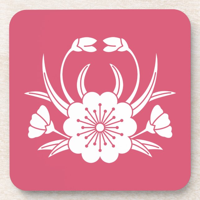 Krabbenförmige Kirschblüte Untersetzer (Vorderseite)