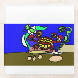 Krabbenkunst Glasuntersetzer