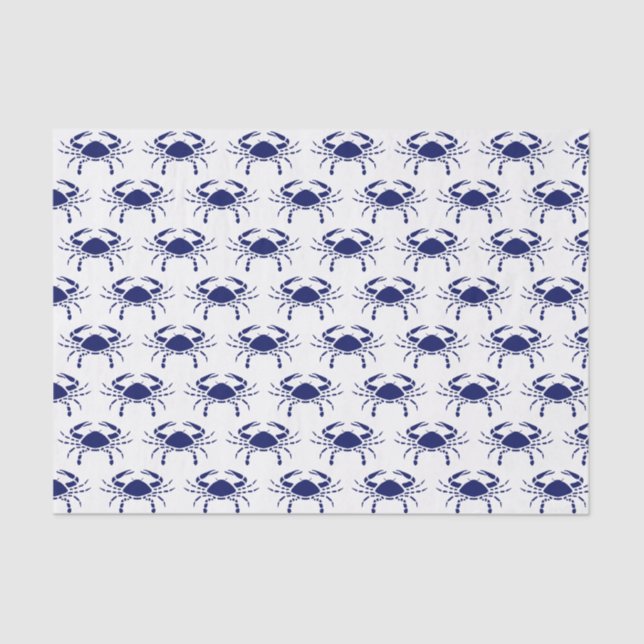 Krabbenpapier-Silhouette #2 Zeichnend blaues Geweb Seidenpapier (Vorderseite)