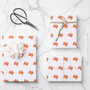 Krabbenrotes, heiß orange, einfach sauber, frisch geschenkpapier set