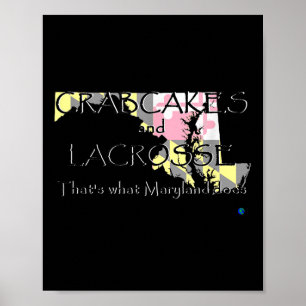 Krabbkuchen und Lacrosse, das ist, was Maryland tu Poster