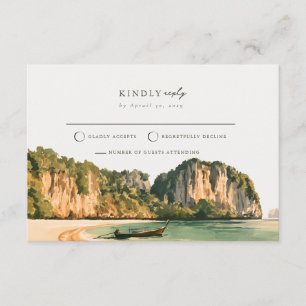 Krabi-Karst-Lagunen-Bucht-Hochzeits-RSVP-Karte Begleitkarte