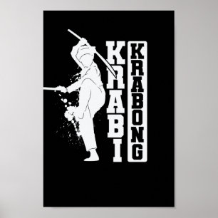 Krabi Krabong Training Kampfkunst Thailand Poster