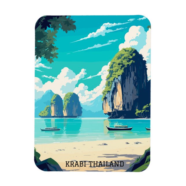 Krabi Thailand Beach Paradise Magnet (Vertikal)