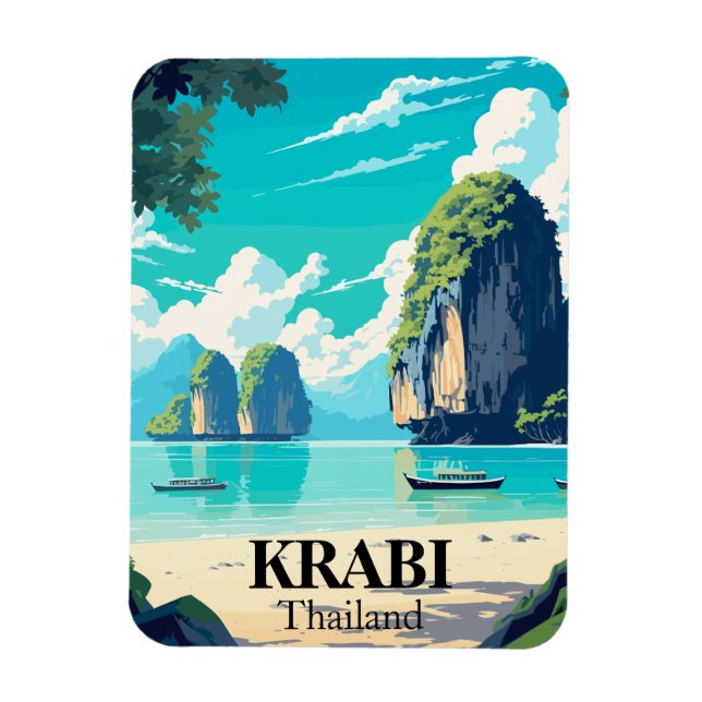Krabi Thailand Beach Travel Souvenir Magnet (Vertikal)