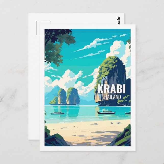 Krabi Thailand Berühmte Reiseziele Postkarte (Vorne/Hinten)