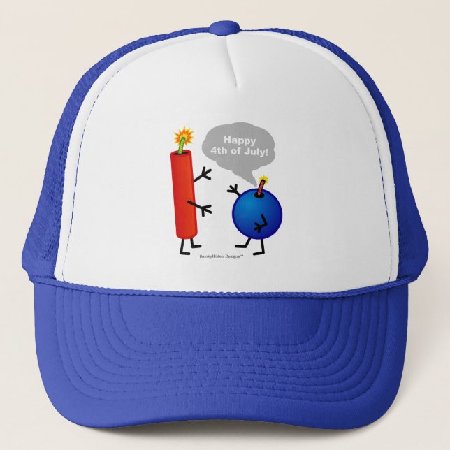 Kracher-und Rauch-Bombe - glücklich Juli 4.! Truckerkappe (Vorderseite)